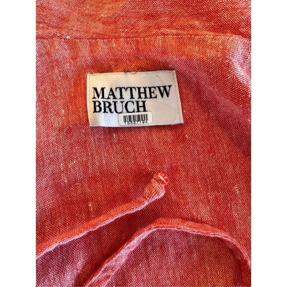 Matthew Bruch Red 100% Linen Vest With Triangle Top Size Medium Revolve - Picture 6 of 7